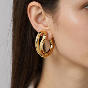 <span class=keywords><strong>Orecchini</strong></span> a Goccia Minimalisti Placcati in Oro 18K, Gioielli in Acciaio Inossidabile per Donne - Product Image 4