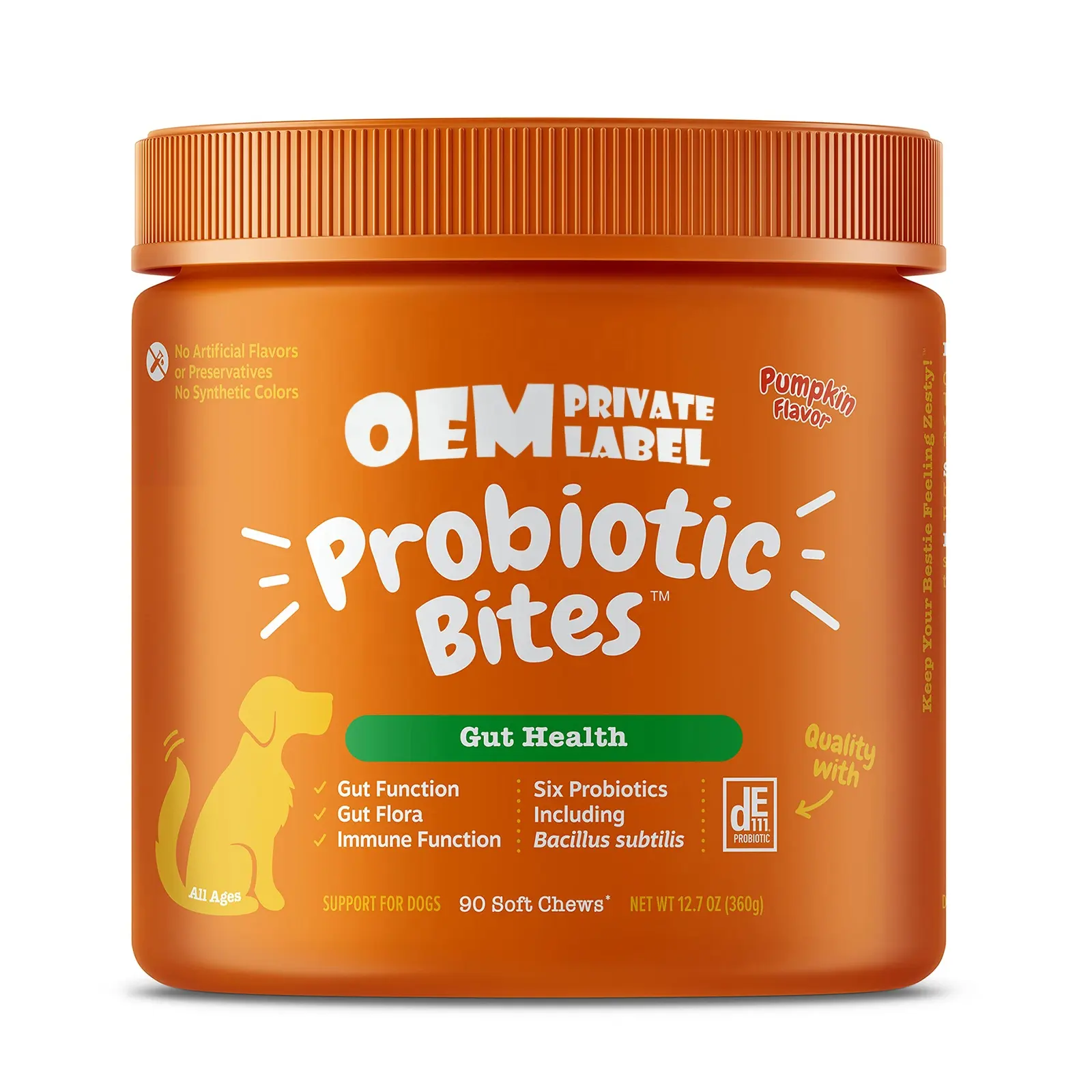 Supplément nutritionnel probiotique OEM pour chiens-Santé digestive intestinale, comprimés à croquer souples stimulant l'immunité pour animaux de compagnie