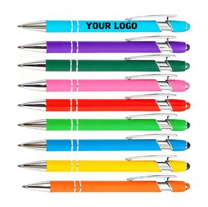 Promotional Giftest Aluminum Ballpoint Stylus <b>Pen</b> With Soft Rubber Touch Screens Gift Custom Logo for Mobile Phone Ball Point - Product Image 1