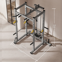 Rack de musculation multifonctionnel tout-en-un, cage à squats, appareil d'entraînement fonctionnel avec système de câbles pour la musculation à domicile