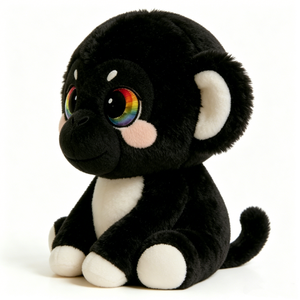 Customize Black <b>monkey</b> plush <b>toy</b>, Cute <b>monkey</b> stuffed animal, Sitting <b>monkey</b> plush, Soft <b>monkey</b> pillow - Product Image 1