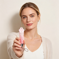 Tube souple en PP vide de 10 ml, personnalisé, spécial, avec applicateur et chaîne, pour baume à lèvres, brillant à lèvres et rouge à lèvres liquide