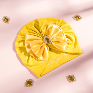 Chapeau en nylon style Dobby brodé à la main pour nouveau-nés filles (0-24 <span class=keywords><strong>mois</strong></span>) avec grand nœud – Idéal pour la fête prénatale - Product Image 5