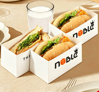 Boîtes à sandwich en papier personnalisées de qualité supérieure, contenants alimentaires, emballages pour sandwichs, toasts, beignets, hamburgers
