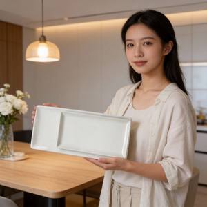 Hotel en Oferta &amp;   Platos de Porcelana para Restaurante, Aptos para Lavavajillas, Económicos, Blancos, Cuadrados, Platos de Cerámica al por Mayor para Restaurante - Product Image 5