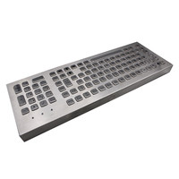 Clavier industriel en métal à 103 touches, disposition personnalisable, interface USB, étanche IP65, construction en acier inoxydable pour