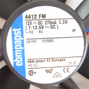 Ventilador Axial de Refrigeración ebmpapst 4412FM 120X120X25mm 12025 12cm 12V DC 0.267A 3.2W 140m3/h 2400rpm de Alto Rendimiento para Equipos - Product Image 2