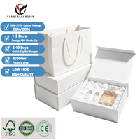 Maßgefertigtes Luxus-Papier-Geschenkbox- und Einkaufstaschen-Set für Parfüm- und Kosmetikverpackungen mit Schublade, Klappdeckel und individuellem Logo