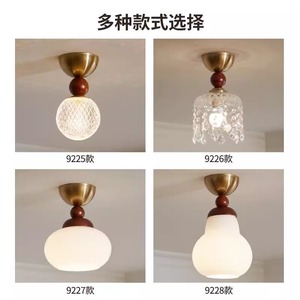 <b>French</b> Style Retro <b>Vintage</b> Ceiling Light Three Color Changing Crystal Lamp for Hallway Entrance Balcony - Product Image 3