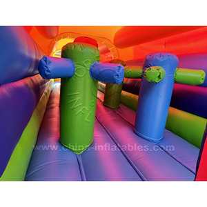 Colorful Outdoor Sport <strong>Inflatable</strong> Jump <strong>Land</strong> Bouncy <strong>Obstacles</strong> <strong>Course</strong> with Blower Includes Repair Kits-on Sale - Product Image 4