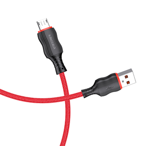 Câble Micro USB KAKU/KAKUSIGA <span class=keywords><strong>populaire</strong></span>, câble Micro USB 2.4A, 1m |   Câble haute vitesse tressé en <span class=keywords><strong>TPE</strong></span> résistant à l'usure Bleu Noir Rouge - Product Image 3