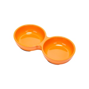 <b>Ceramic</b> Dual Pet Bowl Solid Color Rounded Shape Easy To Clean For <b>Dogs</b> Indoor Use - Product Image 4
