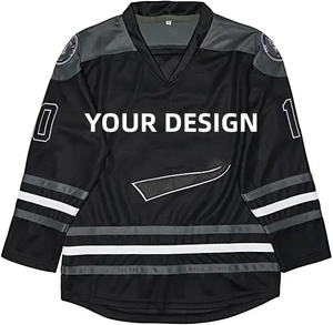 Jersey de Hockey sobre Hielo Personalizado de Último Diseño, Impreso, de Malla, Manga Larga, Unisex, Transpirable, de Secado Rápido, Tela de Poliéster, Servicio OEM - Product Image 2