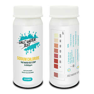 Bandelettes de test de chlore de sodium dans l'eau salée 0-2000ppm pour aquariums, étangs à poissons, aquaculture, 10 bandelettes - Product Image 1