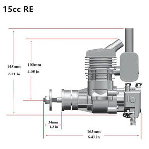 RCGF 15cc <span class=keywords><strong>RE</strong></span> سلسلة ستينجر RC اثنين الأشواط التحكم عن بعد ثابت الجناح محرك البنزين - Product Image 3