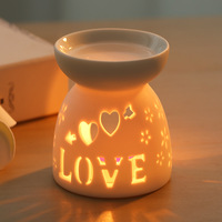 Diffuseur d'arômes en céramique pour bougies chauffe-plat, brûleur d'huiles essentielles, brûleur de cire fondue, diffuseur d'encens, lampe à parfum