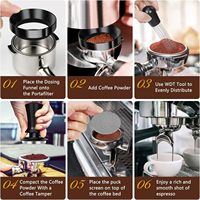 Kit d'accessoires pour café et expresso 51/53/58 mm avec tamper, outil WDT, tapis de tamper pour expresso, entonnoir de dosage pour expresso, tamis à puck