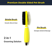 Brosse de toilettage pour animaux de compagnie à poils lisses et à poils rigides, avec poignée en silicone double face, pour chiens et chats