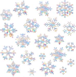 Custom Christmas New Year <strong>Static</strong> <strong>Cling</strong> <strong>Vinyl</strong> <strong>Clear</strong> Frosted Snowflake Eco-Friendly Waterproof Reusable Window Stickers - Product Image 5