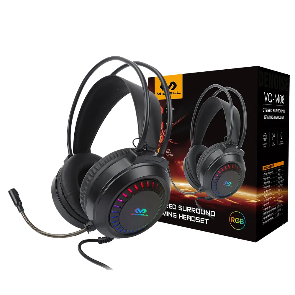 Headphone Noise Cancelling Usb Headset Gaming Stereo Komputer Headphone Berkabel dengan Mic Auriculares Gamers