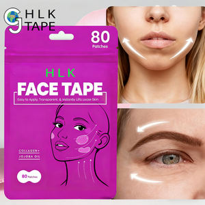 HLK Premium algodón Etiqueta Privada Rosa belleza precortada Kinesiología antiarrugas doble mentón Lifting cinta facial para arrugas - Product Image 6