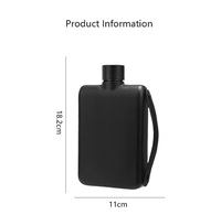 Gourde plate portable en acier inoxydable 304 écologique de 500 ml (17 oz) avec bouchon rabattable