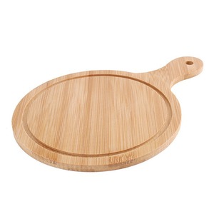Plateaux à pizza en bambou, ronds et carrés, pour servir des plats occidentaux, du pain, des steaks, des gâteaux, des sushis, planches à découper en bois massif - Product Image 5