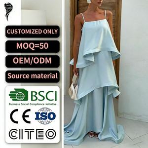 ชุดเดรสฤดูร้อนแบบเซ็กซี่ ชุดเดรสแขนกุด ดีไซน์เนอร์แฟชั่นสำหรับผู้หญิง ชุดเดรสลำลองสำหรับวันหยุดพักผ่อน - Product Image 1