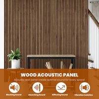 Panneau mural acoustique en bois, placage de noyer, panneau à lattes acoustiques 2400*520*21mm pour la décoration des murs et plafonds intérieurs