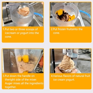Machine à glaces et yaourts glacés à la crème glacée au lait et aux fruits à haute productivité, avec compatibilité 110V/220V - Product Image 3