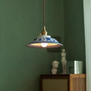 Lamp Tasty Blue And White Porcelain <b>Chandelier</b> E27 Single Head Round Pendant <b>Light</b> For Tea Room Kitchen Bedroom - Product Image 2