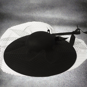 Chapeaux cloche à large bord de qualité supérieure, chapeaux fedora en feutre de laine pour <span class=keywords><strong>femme</strong></span>, chapeau à voile pour fête, affaires, mode, robe - Product Image 3
