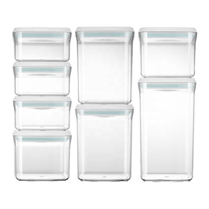 Cereal Storage Pantry Containers Eco-Friendly Airtight Pantry Rice Cereal Food Container 8 PCS Sets Air Tight Food Storage POP Button Container