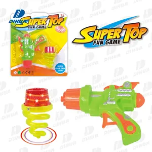 Plastic Light Up Spinning Top for Kids Flashing Spinning Toys Spinning Top Gun Launching Super Top Fun Game