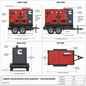 Groupe électrogène diesel Cummins insonorisé 400 kVA 320 kW 50/60 Hz super silencieux avec alimentation 1/3 phase 50/60 Hz pour la sauvegarde de données - Product Image 2