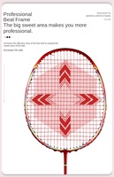 Raquette de badminton professionnelle en fibre de carbone graphite haute tension, super légère, avec grip en PU écologique, dureté modérée en acier pour le sport