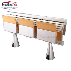 Chaise d'étudiant pour salle de conférence à double retour, avec tablette d'écriture pliable, poutre en alliage d'aluminium, mobilier <span class=keywords><strong>scolaire</strong></span> pour salle de classe - Product Image 3