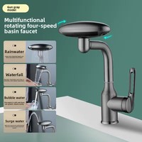 Yaratıcı uzay gemisi İşlevli sıcak ve soğuk havza musluk ucuz banyo yıkama lavabo musluğu seramik vana çekirdek ile
