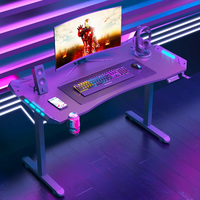 Escritorio para Computadora Wquantum RGB Negro, Escritorio Elevador Ajustable en Altura, Escritorio para Juegos