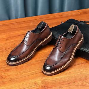 Casual Formal Genuine Leather <b>Slip</b>-<b>On</b> Loafers Trendy Soft Breathable Comfortable Height-Increasing Dress Shoes for <b>Men</b> - Product Image 1