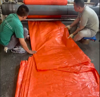 Bâche imperméable en PE double face, poids moyen, anti-UV, couleur orange vif, pour barrages d'irrigation – Offre Spéciale