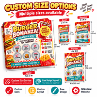 Cartes à gratter promotionnelles OEM ODM : Conception personnalisée, tailles et dispositions sur mesure, jeux multiples, match instantané, récompense gagnante