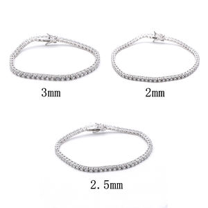 사용자 정의 라운드 스톤 주조 큐빅 지르코니아 실버 도금 CZ 아이스 아웃 테니스 팔찌 925 스털링 실버 - Product Image 5