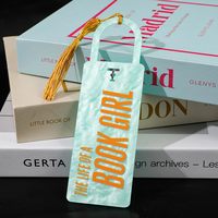 Marque-pages en acrylique avec pompon pour les femmes, les amoureuses de livres, « La vie d'une fille qui aime les livres », marque-pages, accessoires pour livres, cadeaux pour les lecteurs