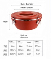 Seau isotherme portable en acier inoxydable 3 pièces pour extérieur, grande capacité 15L/26L/36L, pour aliments et glace