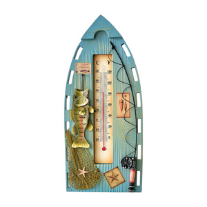 Mediterranean Wooden Boat Thermometer <b>Wall</b> <b>Decor</b> For Home Children's Room Hanging Ornament - Product Image 4