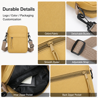 Sac bandoulière Oxford personnalisé avec logo, imperméable, décontracté, mini sac à bandoulière, sac de voyage, sac messager pour homme pour téléphone portable