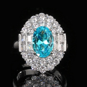 Wholesale Fashion Eco-friendly Copper Vintage 8*12MM Sea Blue Zircon Designer Jewelry Necklace <b>Set</b> for Everyday Wear - Product Image 5