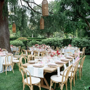 Nước Pháp Rắn Gỗ Sồi Có Thể Gập Lại Hình Chữ Nhật Bàn Ăn Cho Tiệc Cưới Tổ Chức Sự Kiện - Product Image 6