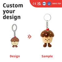 Porte-clés en peluche personnalisé en forme de cupcake, adorable pendentif en peluche dessert, cadeau promotionnel OEM ODM